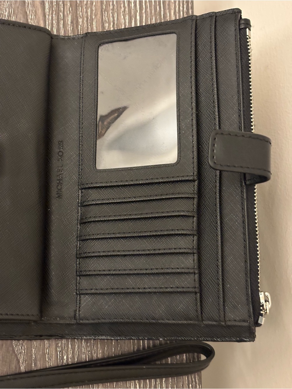 Michael Kors Graffiti Print Double Zip Wristlet Wallet Phone Holder Black White - Picture 16 of 16